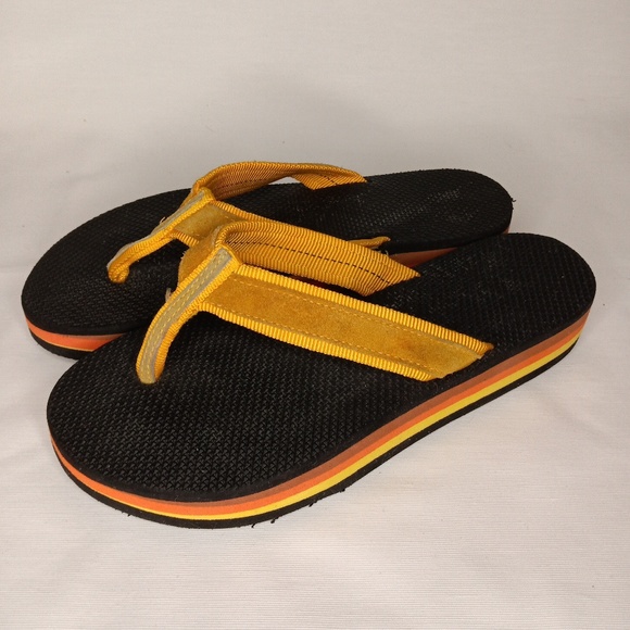 vintage 80's rainbow flip flops